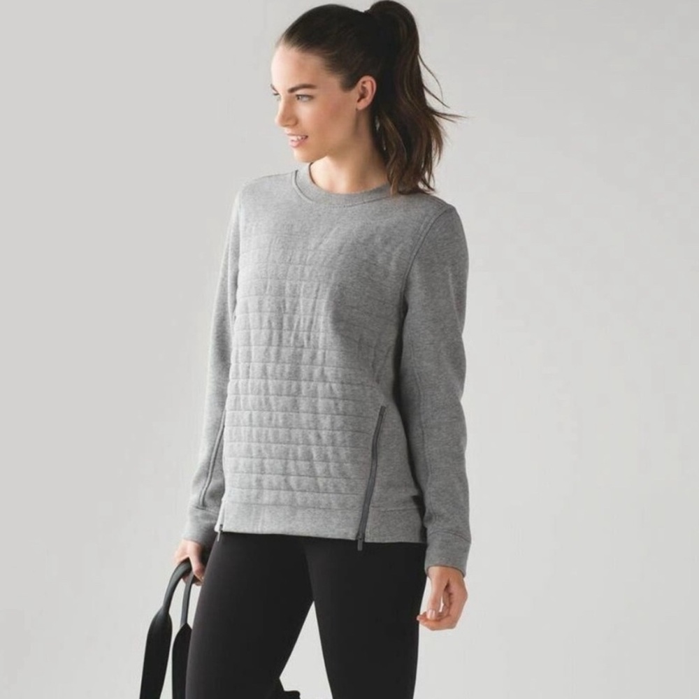 Lululemon Fleece Be True Quilted Sweatshirt - Gray | 4